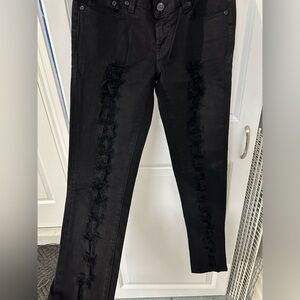 Vintage Y2K black Bebe shredded skinny jeans-26